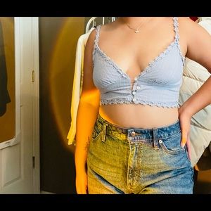 Kendall and Kylie Blue Crop Top